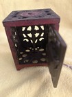 Small Antique-style Cast Iron Safe Bank Lock Box With Key Hinged Door Red black