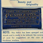 Vintage 1950s Pendleton Woolen Mills Sew In Label Tag Pre-woolmark Usa Nos