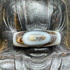 Ancient Tibetan Dzi Beads Old Agate Special 2 Eye Amulet Pendant 31  11mm  4638