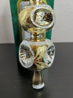 Vtg 12  Triple Indent Gold Silver Glass Tree Topper Christmas Classics Glitter