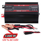 3000w Power Inverter Dc 12v To Ac 110v Car Sine Wave Solar Converter Dual Usb