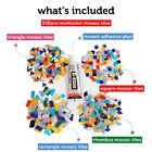 Incraftables Stained  Mosaic Tiles For Crafts  520 Glass Pieces  With Glue