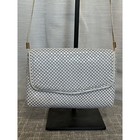 Chain Mail Mesh Purse Metal Evening Bag White Shoulder Strap 7 5 x5  Vintage