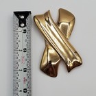 Vtg Brooch 3 5in Polished Gold Tone Modernist Crossed X Ribbon Pin Estate Flaw