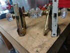Antique Vintage Door Set  2  1930 Brass Plates  Glass Knobs Mortise Lock No Key 