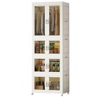 Portable Folding Closet Wardrobe With Wheels Large Storage Dustproof Organizer