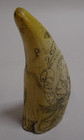 Captain Vincent Stenrofjord Reproduction Resin Whale Tooth Scrimshaw Schooner