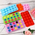 Firetreesilverflower Flower Shape Candy Molds Set 15 Cavity Silicone 6pcs