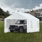 Aoodor 20x10 Ft Vehicle Carport Canopy Portable Garage Party Canopy Tent  White