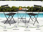 3 Piece Folding Bistro Table Chairs Dining Set Weather-resistant For In outdoor
