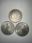 1921 1922 1923 Morgan Peace Liberty One Dollar Silver Coin 90  Silver Lot Of 3 A