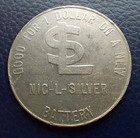 1951 Nic-l-silver Batter  - Good Luck -  1 Trade Advertising Token Coin - 38mm