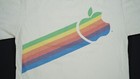 Rare Vintage Apple Macintosh Rainbow Striped Graphic T Shirt 90s 2000s White S