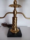 Vintage French Brass Table Lamp Empire Revival Mid Century Bouillotte Eagle