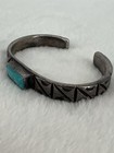 Mike French Turquoise Coin Silver Hammered Ingot Handmade Bracelet Old School