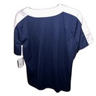 Nike Full Button Softball Henley Jersey Shirt Women s M Navy Blue White Av6719
