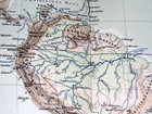 1901 Antique Physical Map Of South America Andes Brazil Argentina Chile