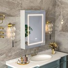 24  X 30  Led Light Medicine Cabinet Wall Mounted Mirror Cabinet With Sockets