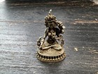 Mini Green Tara White Bronze Statue     32mm Tibetan Buddhist Mother Deity  Small