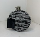 Glitter Zebra Pattern Stainless Steel Flask 5 Oz New With Tag Empty