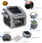 Dog Bike Basket  Expandable Soft-sided Pet Carrier Backpack With 4 Open Doors  4