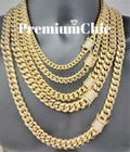 Miami Cuban Link Chain 14k Gold Plated Stainless Steel With Blinged Out Cz Clasp