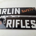 Vintage Marlin Rifles Sign - Dealer Firearm Advertising Gas Porcelain Sign