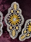 Antique Bobbin Lace - 3 Inset Motifs - Handmade - Old Lace