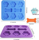 3 Pack Puppy Dog Paw And Bone Silicone Molds  Non-stick Food Grade Silicone Mold