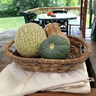 Handwoven Oval Wicker Baskets     Set Of 2 Natural Abaca Bread And Fruit Basket   