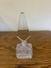 Antique vintage Art Deco Glass Perfume Bottle With Glass Stopper  8 
