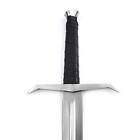 1095 High Carbon Steel Decorative Medieval Sword W  Black Leather Wrap Handle