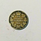 1910 Sterling Silver  925  Canadian 10 Cents dime  Edward Vii 1902-1910