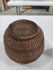 Vintage Handwoven Wicker Basket 12  Across 6  H