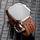 Cowhide Leather Band Strap For Apple Watch Ultra 3 49mm Series 11 10 9 8 45 46mm