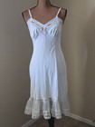 Vintage Nylon Lace Ruffle Full Slip Dress Aqua Twirl Seampruf 60s Rockabilly