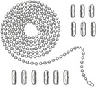120in Stainless Steel Pull Chain Extender 3mm Ball Chain 12 Connectors Fan Light