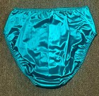 Vintage Olga Sea Foam Green Satin Backseam Hi Cut Brief Panties Size 7 Large