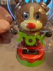 Solar Powered Dancing Toy Bobble Head Christmas Reindeer W joy Sign -new In Pack