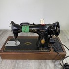 Singer Model 15 Electric Sewing Machine Pedal W  Wood Case Rare Tested Works