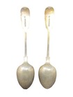 Antique Georgian London Sterling Silver Serving Spoons C  1800 Old English