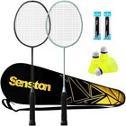 Professional Badminton Racket Set Of 4 - Carbon Fiber  6 Shuttlecocks  Grips   B