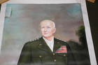 Large Original Vintage Canvas Print Of Ww2 U s  Army General George S  Patton