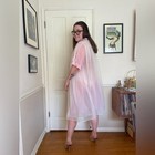 60s Vintage Two Piece Pink Nylon Peignoir Set