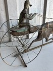 Vintage Copper Weathervane W  Sulky Trotting Race Horse Jockey