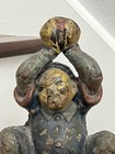 Antique Victorian C  1901 Vintage 9 Lb  Cast Iron Circus Chinese Jester Doorstop
