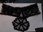 Vintage Antique Black Lace With Trim Jabots - Lot Of Two Homemade