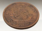 1857 Bank Of Upper Canada One Penny Bank Token Km  Tn3 Circulated Coin B586