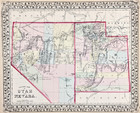 1875  Nevada - Utah  Map  Original   14x11 25  Mitchell Atlas Salt Lake - Tahoe