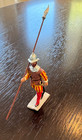 Painted Metal Spanish Conquistador With Halberd  Unknown Make  Used 